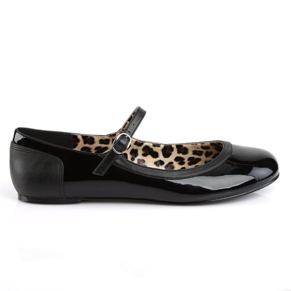ANNA-02 Ballerina Schuhe mit Riemchen Schwarz Lack Leo von Pleaser Pink Label – Ansicht 5