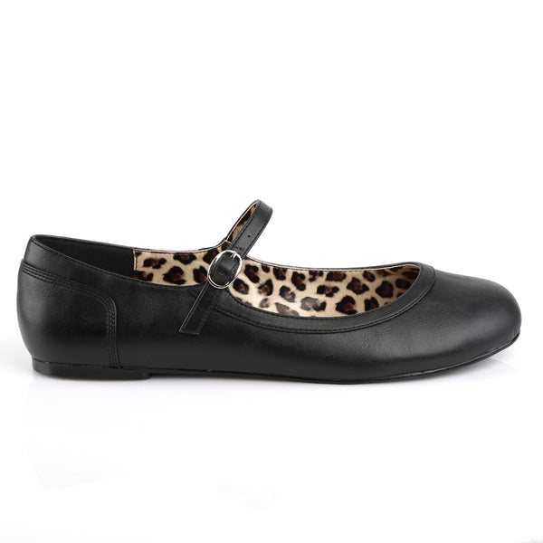 ANNA-02 Ballerina Schuhe mit Riemchen Schwarz Matt Leo | Pleaser Pink Label SALE