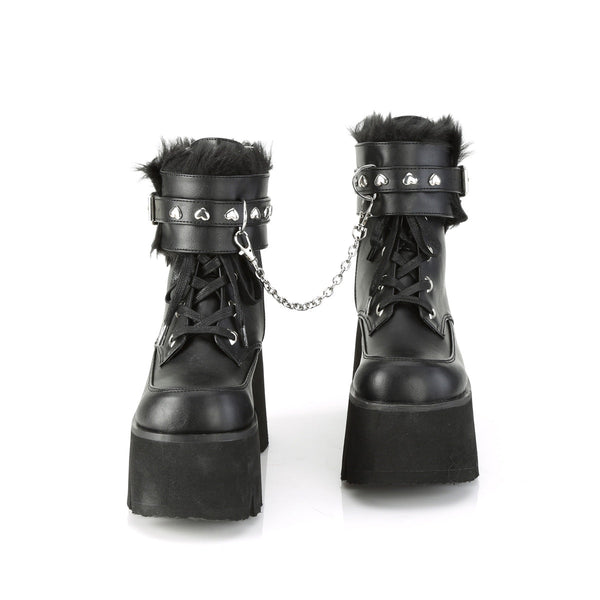 ASHES-57 Plateau Stiefeletten Schwarz matt von DemoniaCult – Ansicht 2