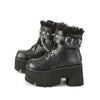 ASHES-57 Plateau Stiefeletten Schwarz matt von DemoniaCult – Ansicht 3
