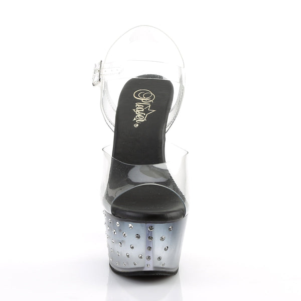 ASPIRE-608STD Plateau Sandaletten Schwarz/Transparent von Pleaser – Ansicht 2
