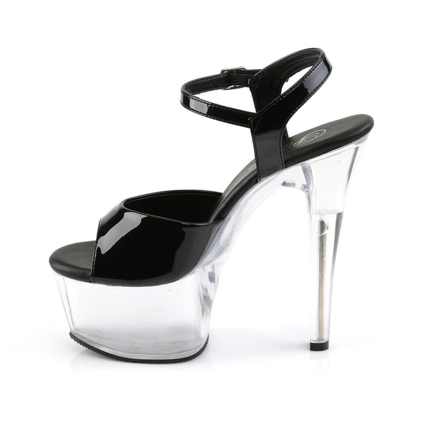 ASPIRE-609 Plateau Sandaletten Transparent/Schwarz von Pleaser – Ansicht 3