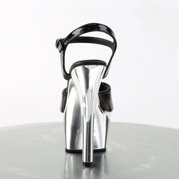 ASPIRE-609 Plateau Sandaletten Schwarz/Chrom von Pleaser – Ansicht 4