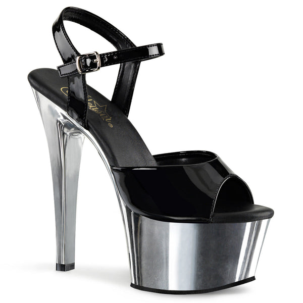 ASPIRE-609 Plateau Sandaletten Schwarz/Chrom von Pleaser