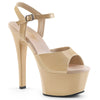 ASPIRE-609 Plateau Sandaletten Beige Lack von Pleaser