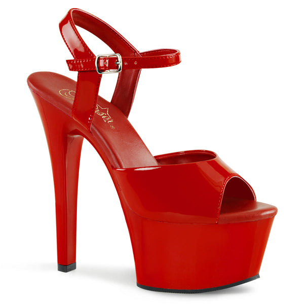 ASPIRE-609 Sandalette Plateauschuhe Rot von Pleaser