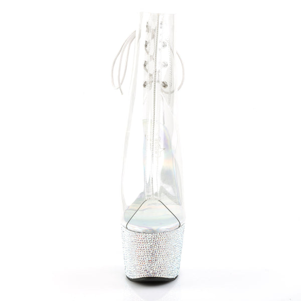 BEJEWELED-1018DM-7 Plateau Stiefeletten transparent von Pleaser – Ansicht 2