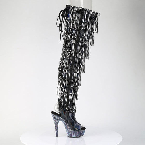 BEJEWELED-3017HG-RSF Overknee Plateau Stiefel mit Strass - Schwarz von Pleaser – Ansicht 5