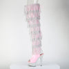 BEJEWELED-3017HG-RSF Overknee Plateau Stiefel mit Strass Rosa von Pleaser – Ansicht 3