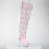 BEJEWELED-3017HG-RSF Overknee Plateau Stiefel mit Strass Rosa von Pleaser – Ansicht 5