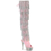 BEJEWELED-3017HG-RSF Overknee Plateau Stiefel mit Strass Rosa von Pleaser