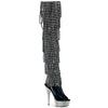 BEJEWELED-3017HG-RSF Overknee Plateau Stiefel mit Strass - Schwarz von Pleaser