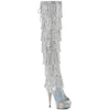 BEJEWELED-3017HG-RSF Overknee Plateau Stiefel mit Strass in silber von Pleaser
