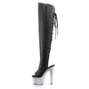 BEJEWELED-3019DM-7 Plateau Overknee Stiefel Schwarz von Pleaser – Ansicht 3