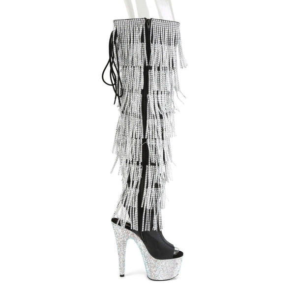 BEJEWELED-3019RSF-7 Plateau Overknee Stiefel Schwarz von Pleaser – Ansicht 5