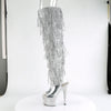 BEJEWELED-3019RSF-7 Plateau Overknee Stiefel Strass Silber von Pleaser – Ansicht 3