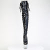 BEJEWELED-3052HG-7 OVERKNEE Plateau Stiefel - Schwarz Lack Holo Effekt von Pleaser – Ansicht 2