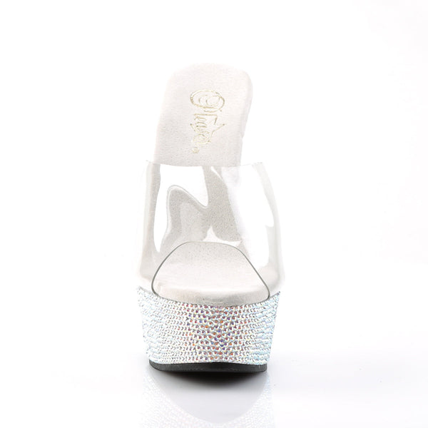 BEJEWELED-601DM Plateau Pantoletten - Silber von Pleaser – Ansicht 2