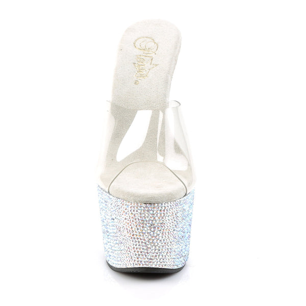 BEJEWELED-701DM Plateau Pantoletten Glitzer von Pleaser – Ansicht 2