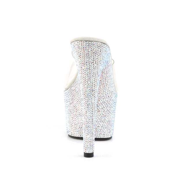 BEJEWELED-701DM Plateau Pantoletten Glitzer von Pleaser – Ansicht 4
