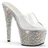 BEJEWELED-701MS Plateau Pantoletten Glitzer von Pleaser