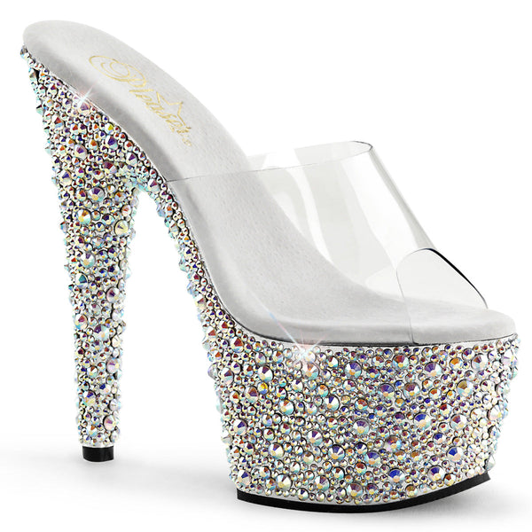 BEJEWELED-701MS Plateau Pantoletten Glitzer von Pleaser