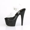 BEJEWELED-708DM Plateau Sandaletten Schwarz/Transparent von Pleaser – Ansicht 3