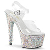 BEJEWELED-708MS Plateau Sandaletten Silber von Pleaser