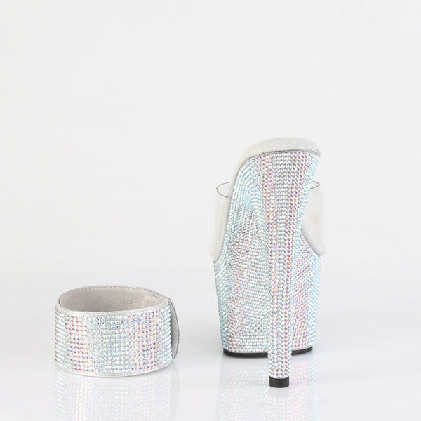 BEJEWELED-712RS Plateau Pantoletten Glitzer von Pleaser – Ansicht 4