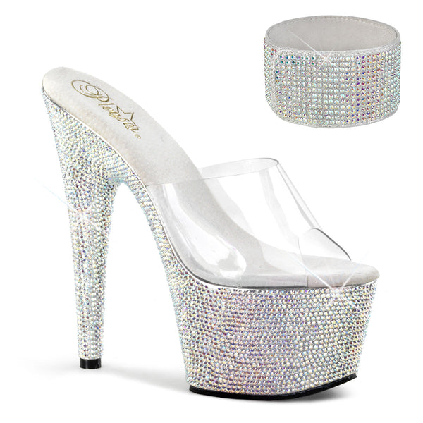 BEJEWELED-712RS Plateau Pantoletten Glitzer von Pleaser