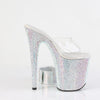 BEJEWELED-812RS Plateau Pantoletten Silber Glitzer von Pleaser – Ansicht 5