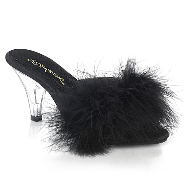 BELLE-301F Pantoletten - Schwarz von Fabulicious