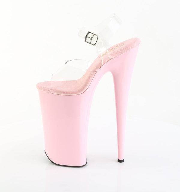 BEYOND-008 Plateau Sandaletten Transparent/Rosa von Pleaser – Ansicht 3