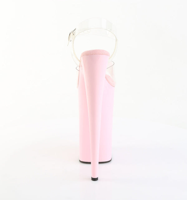 BEYOND-008 Plateau Sandaletten Transparent/Rosa von Pleaser – Ansicht 4
