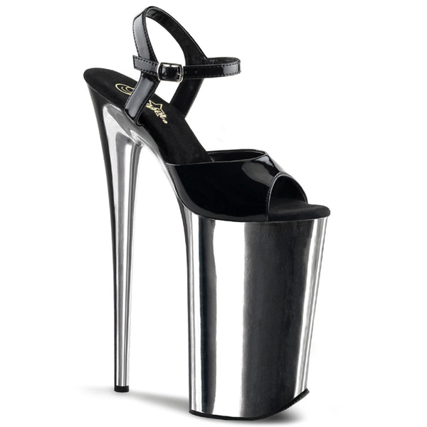 BEYOND-009 Plateau Sandaletten Schwarz/Chrom von Pleaser