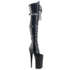 BEYOND-3028 Plateau Overknee Stiefel Schwarz von Pleaser