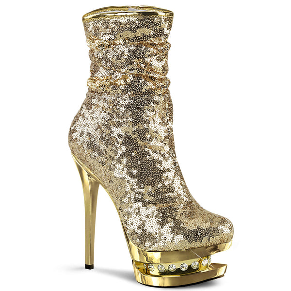 BLONDIE-R-1009 Plateau Stiefeletten - Gold von Pleaser