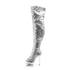 BLONDIE-R-3011 Plateau Overknee Stiefel - Silber von Pleaser – Ansicht 3