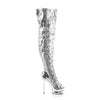 BLONDIE-R-3011 Plateau Overknee Stiefel - Silber von Pleaser – Ansicht 5