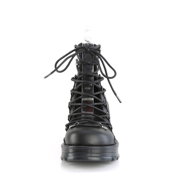 BRATTY-32 Plateau Schuhe Schwarz Matt von DemoniaCult – Ansicht 2
