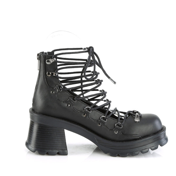 BRATTY-32 Plateau Schuhe Schwarz Matt von DemoniaCult – Ansicht 5