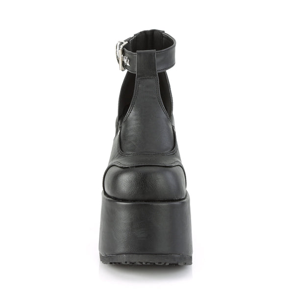 CAMEL-103 Pleateau Sandaletten Schwarz Matt von DemoniaCult – Ansicht 2