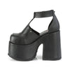 CAMEL-103 Pleateau Sandaletten Schwarz Matt von DemoniaCult – Ansicht 3