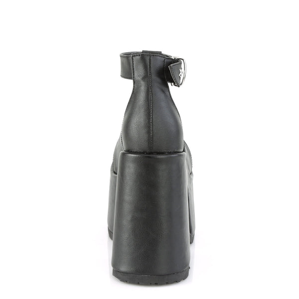 CAMEL-103 Pleateau Sandaletten Schwarz Matt von DemoniaCult – Ansicht 4