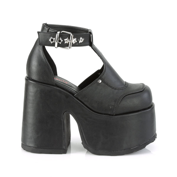 CAMEL-103 Pleateau Sandaletten Schwarz Matt von DemoniaCult – Ansicht 5