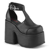 CAMEL-103 Pleateau Sandaletten Schwarz Matt von DemoniaCult