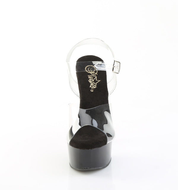 CAPTIVA-608 Plateau Sandaletten Transparent/Schwarz Strass von Pleaser – Ansicht 2
