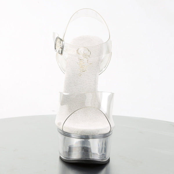 CAPTIVA-608 Plateau Sandaletten Transparent Strass von Pleaser – Ansicht 2