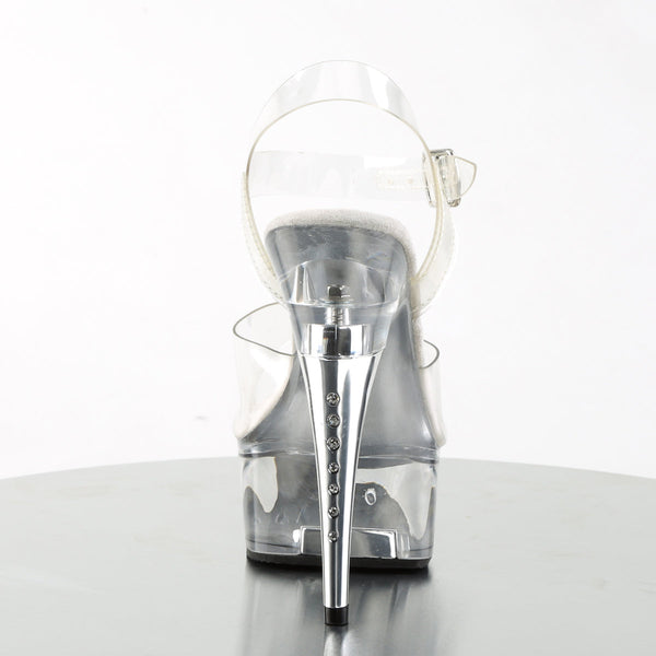 CAPTIVA-608 Plateau Sandaletten Transparent Strass von Pleaser – Ansicht 4