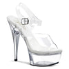 CAPTIVA-608 Plateau Sandaletten Transparent Strass von Pleaser